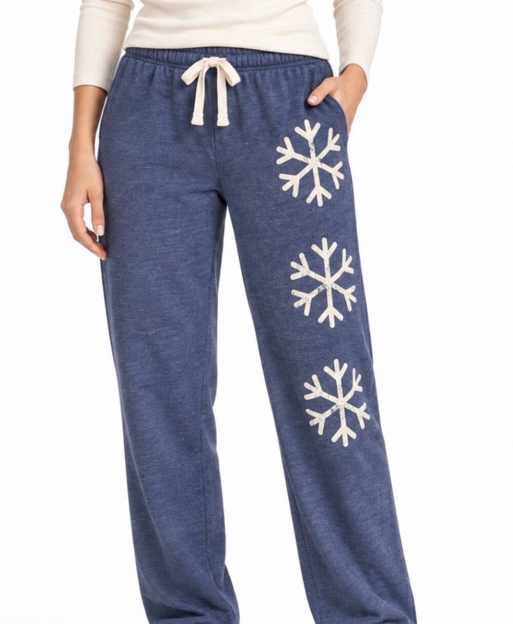 Grayson Threads Snowflake Fleece Lounge Pants Blue S